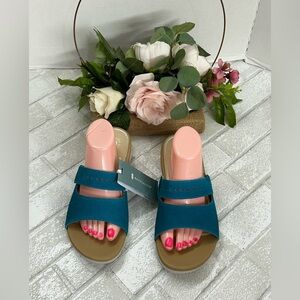 REVITALIGN Teal Slide Sandals